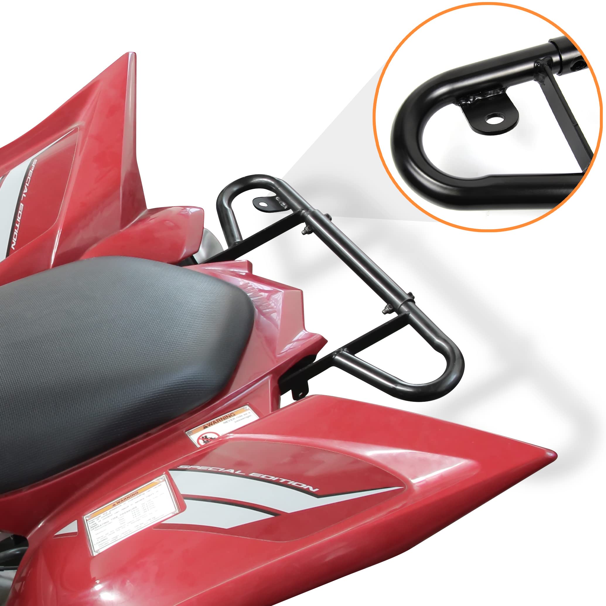 SAUTVS Kit de montaje de parachoques trasero ancho para Yamaha Raptor 700 2006-2020, parachoques trasero de aluminio negro compatible con accesorios Yamaha Raptor 700 / 700R 2006-2020