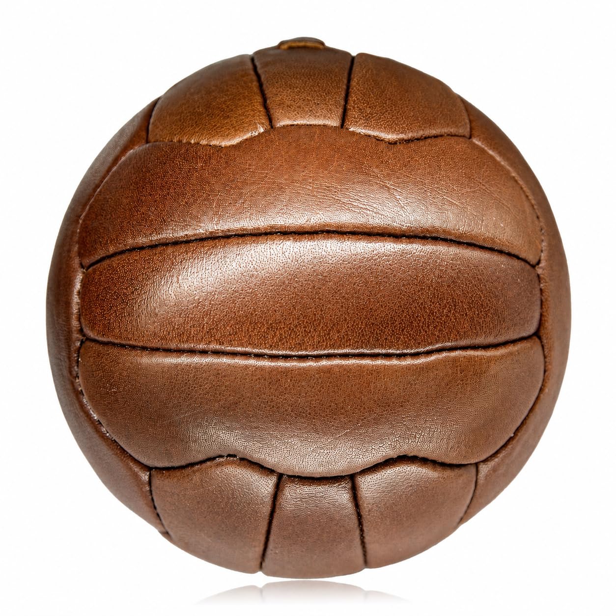 Vintage 18 Panel Leather Football Size 5 – Hand Sewn Genuine Leather Retro Football – Classic Brown Heritage Soccer Ball – Traditional Football Gift for Collectors & Football Fans