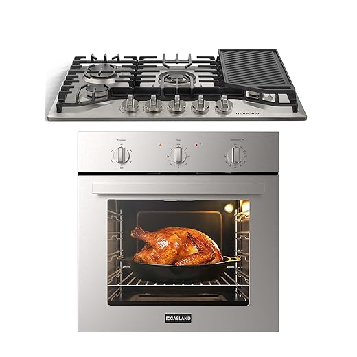 GASLAND 24 Inch Electric Wall Oven+30 Inch Gas Cooktop