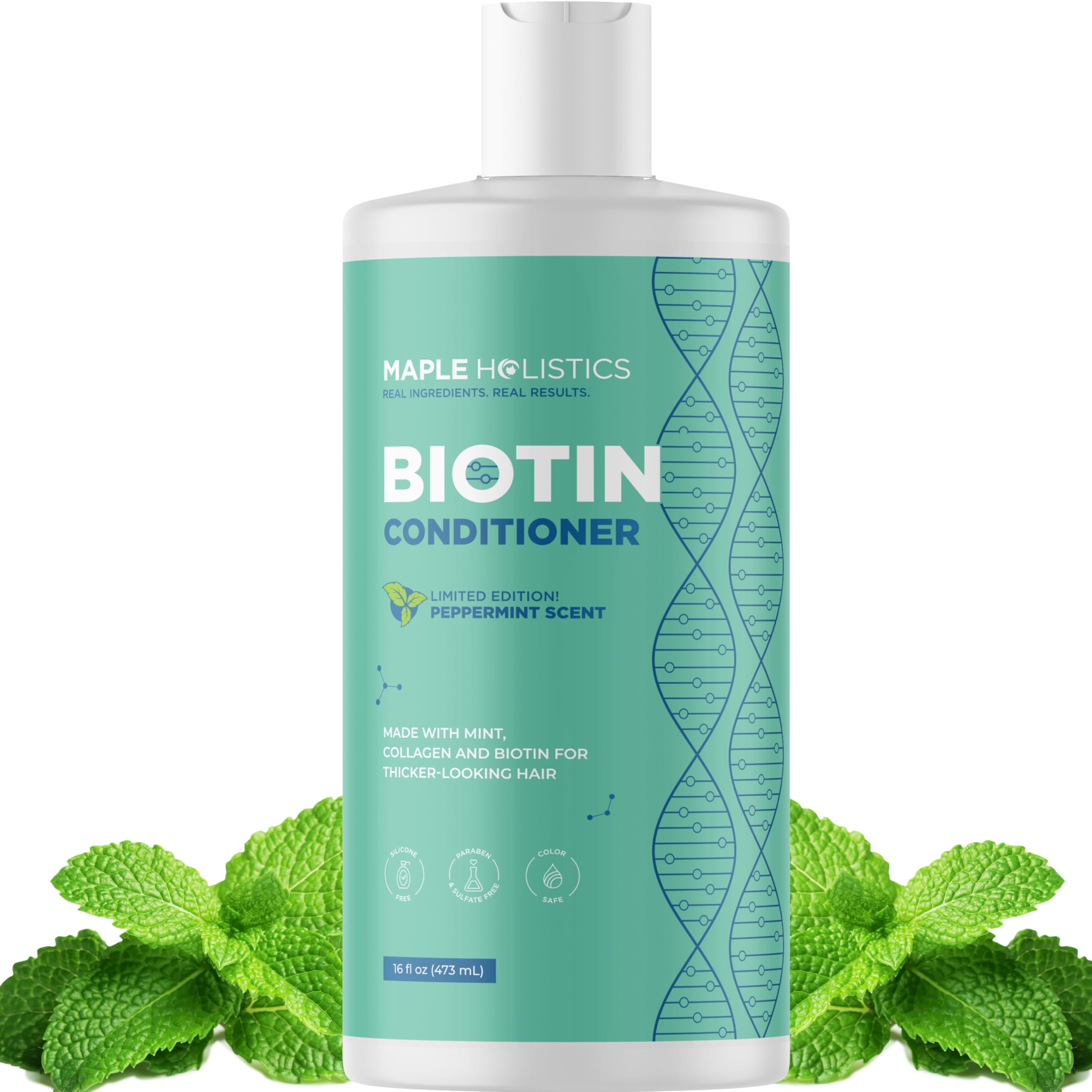 Volumizing Biotin Conditioner for Thinning Hair - Volumizing Conditioner for Fine Thin & Weak Hair - Sulfate Paraben & Silicone Free Hair Conditioner Nourishing Plant Proteins & B Vitamins (Mint)