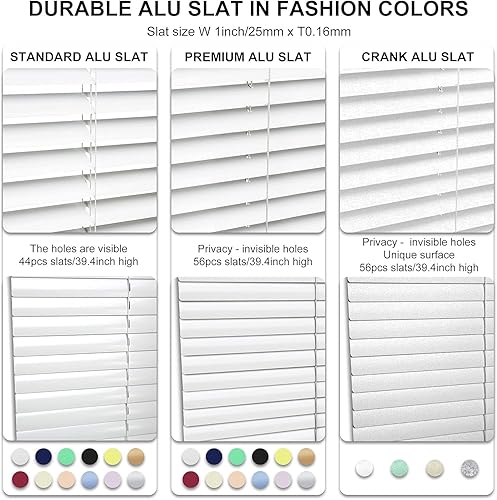 Vista 14 de LazBlinds Mini persianas de aluminio de 1 pulgada sin herramientas, sin taladro, persianas inalámbricas para ventanas, opacas, privacidad