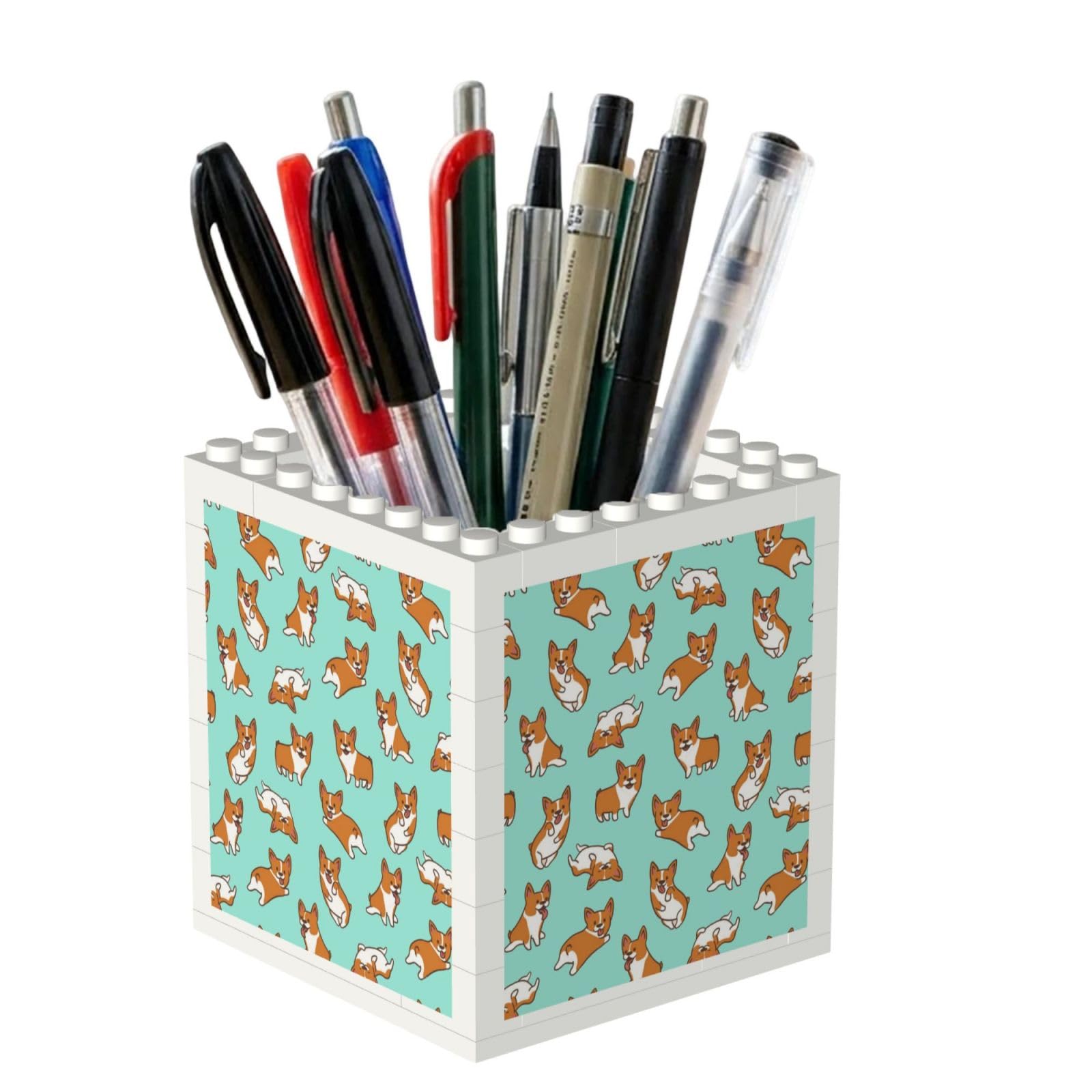 Poadnly Corgi Cute Dog, Pen Pot Pencil Holder for Office Home School, Compact Desk Organiser for Office Stationery
