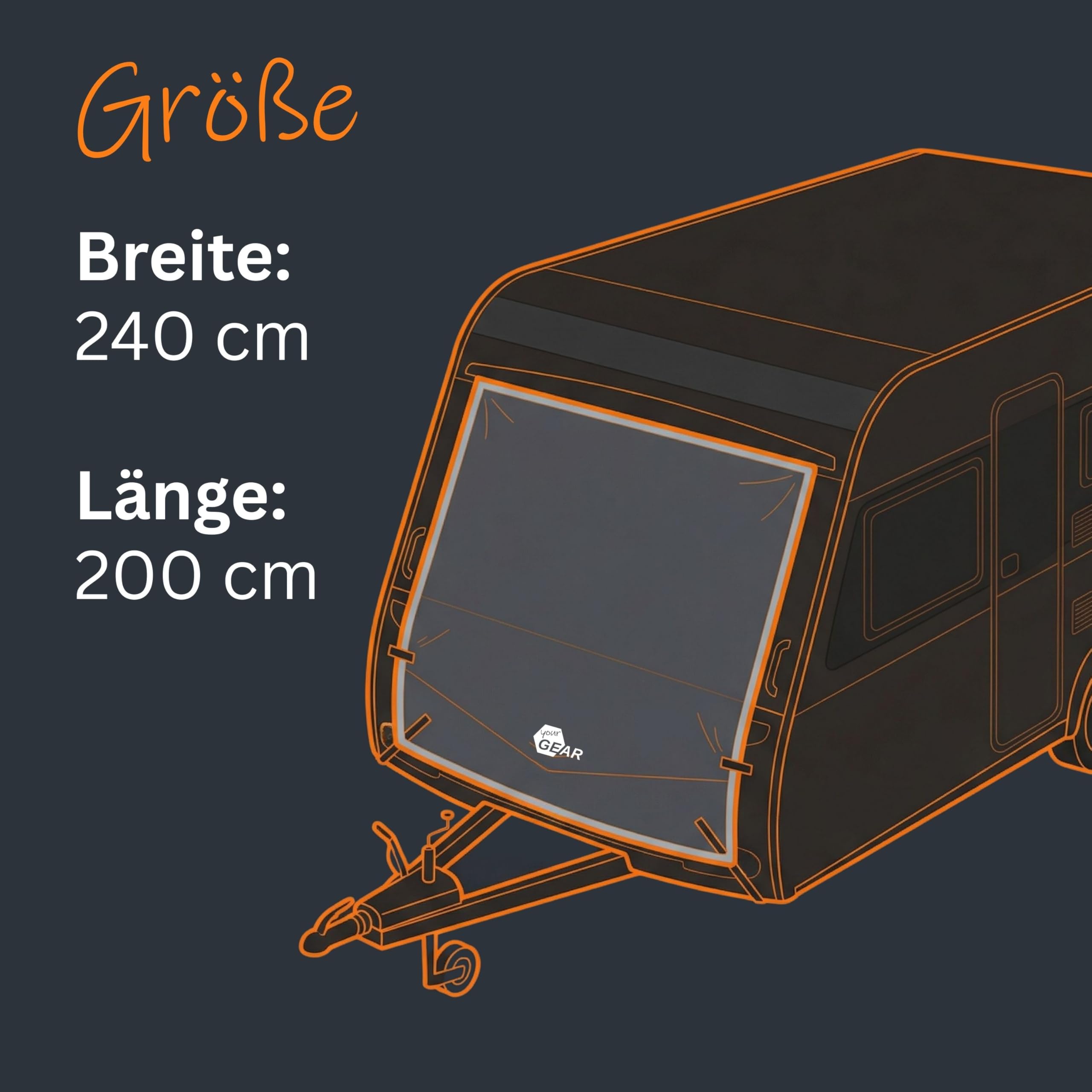 your GEAR Caravan - Telo protettivo termico per roulotte, 240 x 200 cm