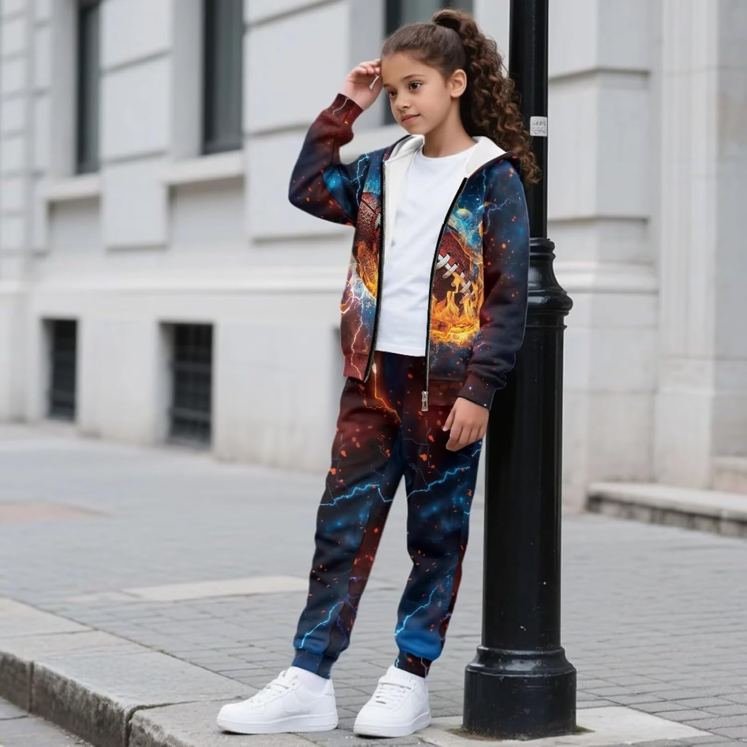 Boys Athletic 2 Piece Soft Fleece Hoodie Joggers Sweatsuit Activewear Set Workout Outfits Age 6-15Y