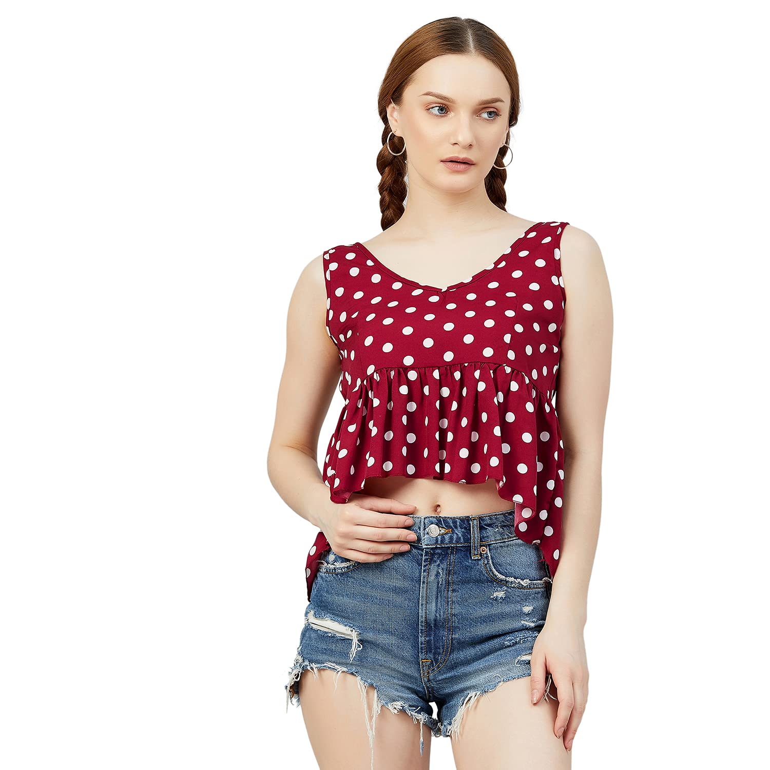 Women Printed Crepe Assymetrical Top-picture-53