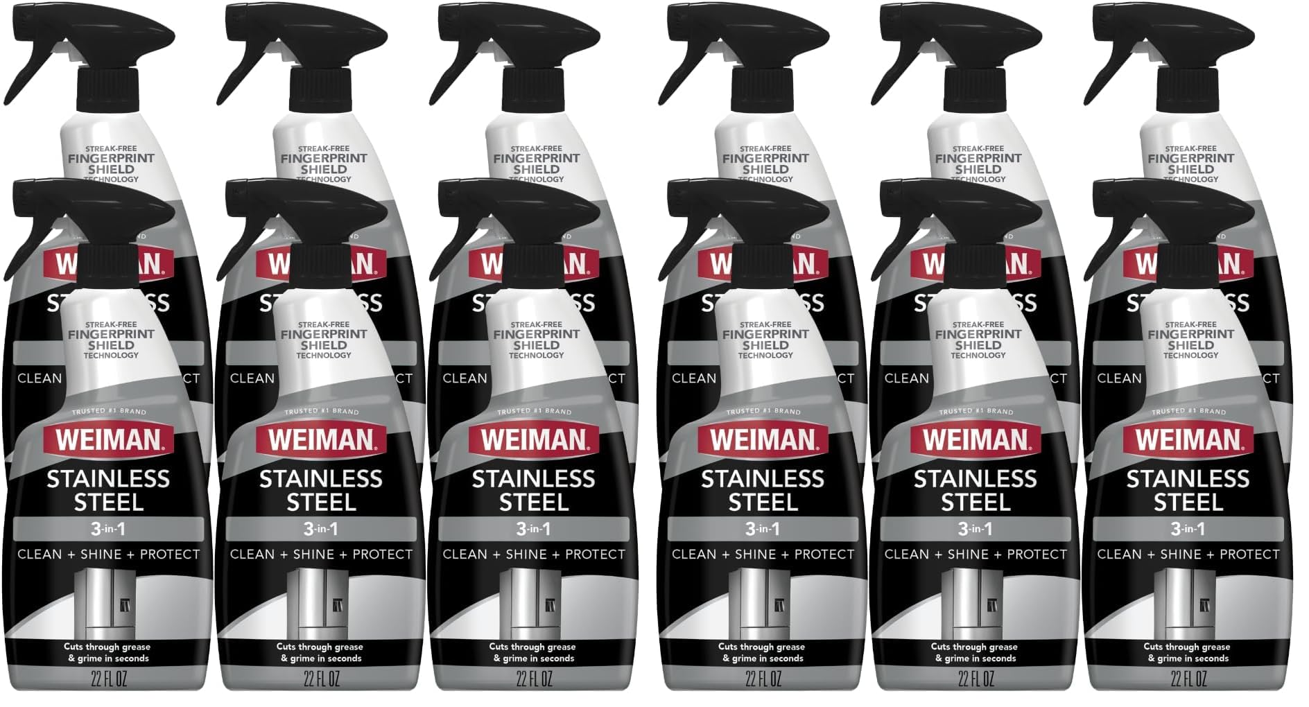 Stainless Steel Cleaner & Polish by Weiman – 22 Fl Oz (Pack of 12), Clear, Pack of 12, Model Weiman - 108A - 6pk