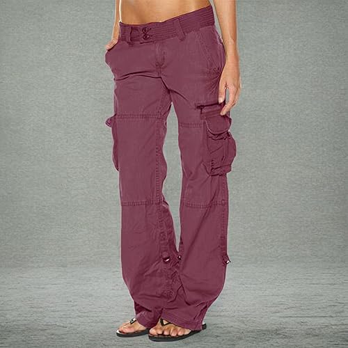 Miniatura 4 de Pantalones cargo tácticos activos sueltos con múltiples bolsillos para mujer, pantalones militares casuales de combate