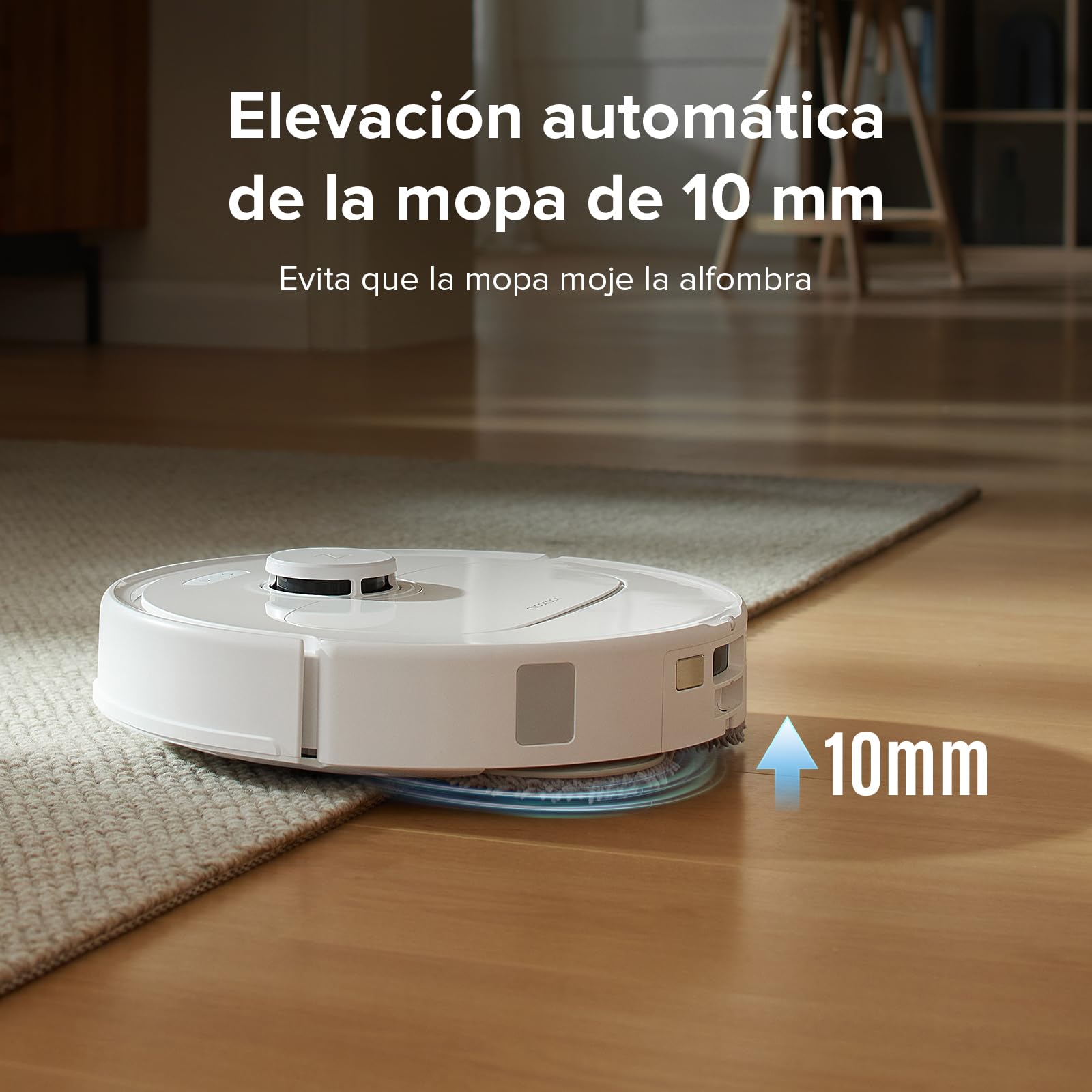 roborock Qrevo S Set Aspiradora Robot, HyperForce® 7000Pa, Autovaciado de Polvo, Base multifunción, Control Inteligente, PreciSense® LiDAR, además 2 Paños de Limpieza, Blanco