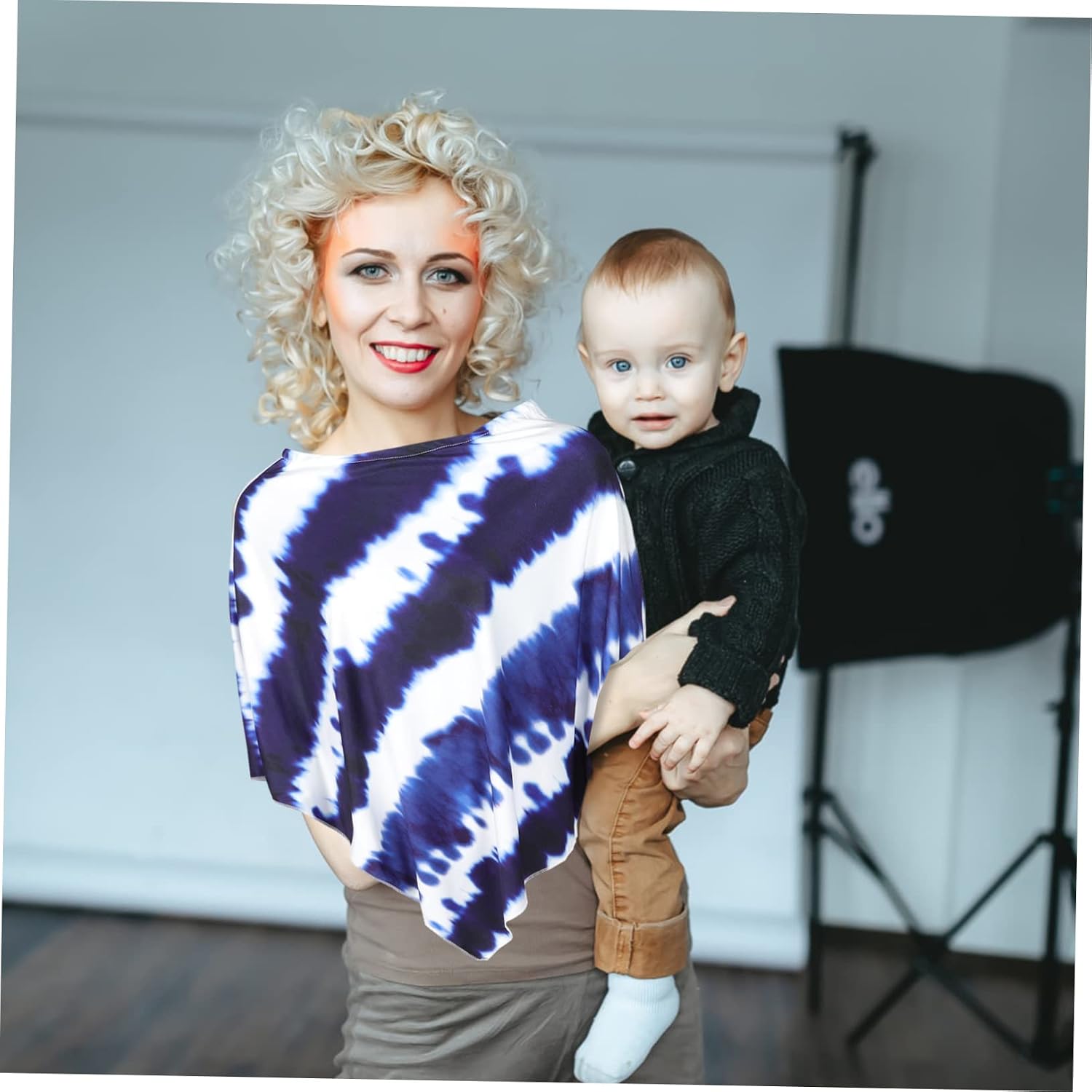 Multipurpose Nursing Cover for Breastfeeding Car Seat and Stroller Breathable Soft Muslin Stylish Tie-dye Design Easy to Carry and Store