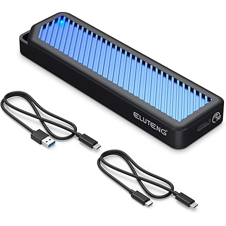 ELUTENG M.2 NVME and SATA External SSD Enclosure USB3.1 GEN2 10Gbps M Key & B+M Key M2 NVME Hard Drive Case or 2280 2260 2242 2230 SATA Adapter UASP NGFF Caddy Reader Box for PC Laptop MacBook PS4 TV
