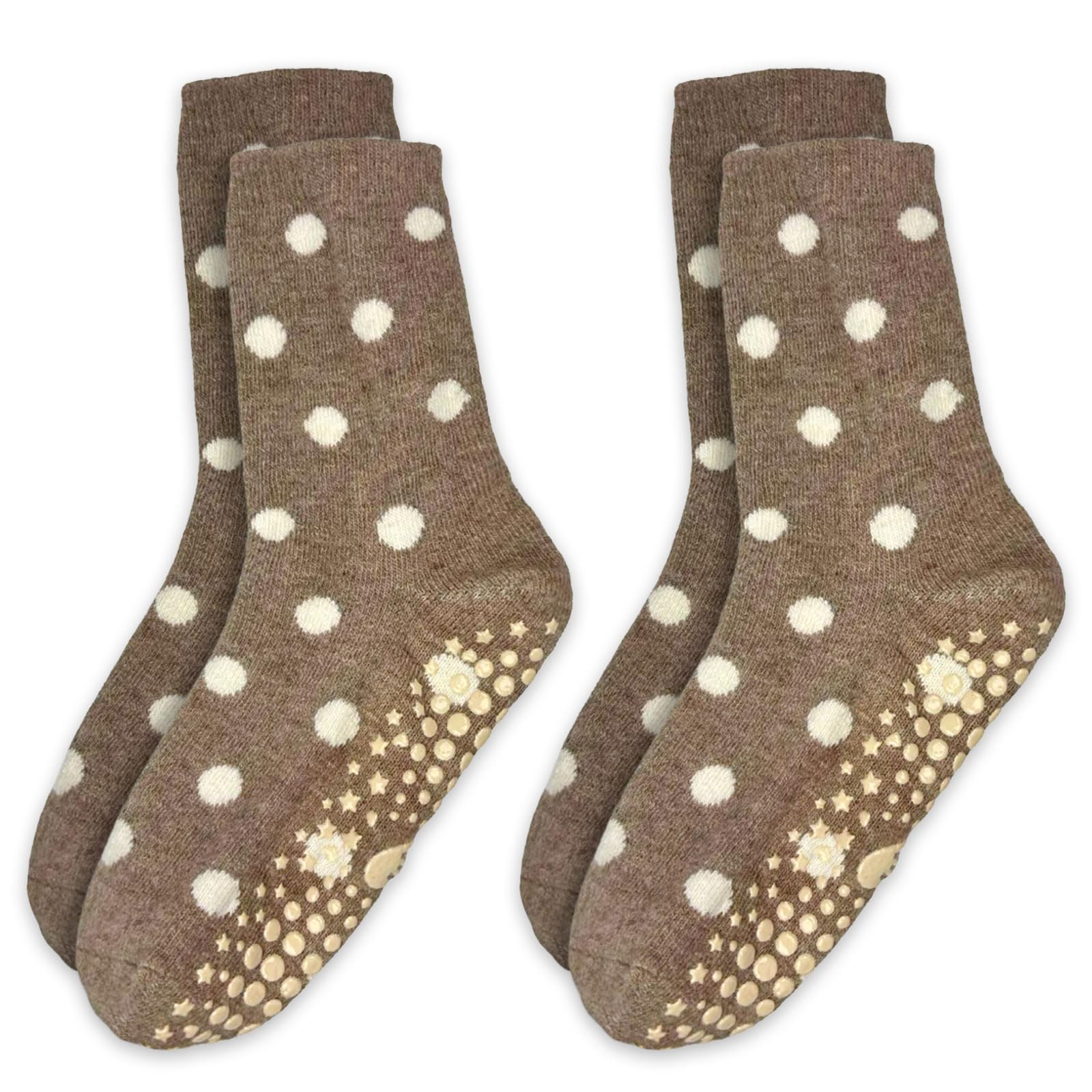 Cute Polka Dot Yoga Socks for Women – 3 Pairs Non Slip Grip Pilates Barre Socks, Cozy Crew Style, US Size 5-9