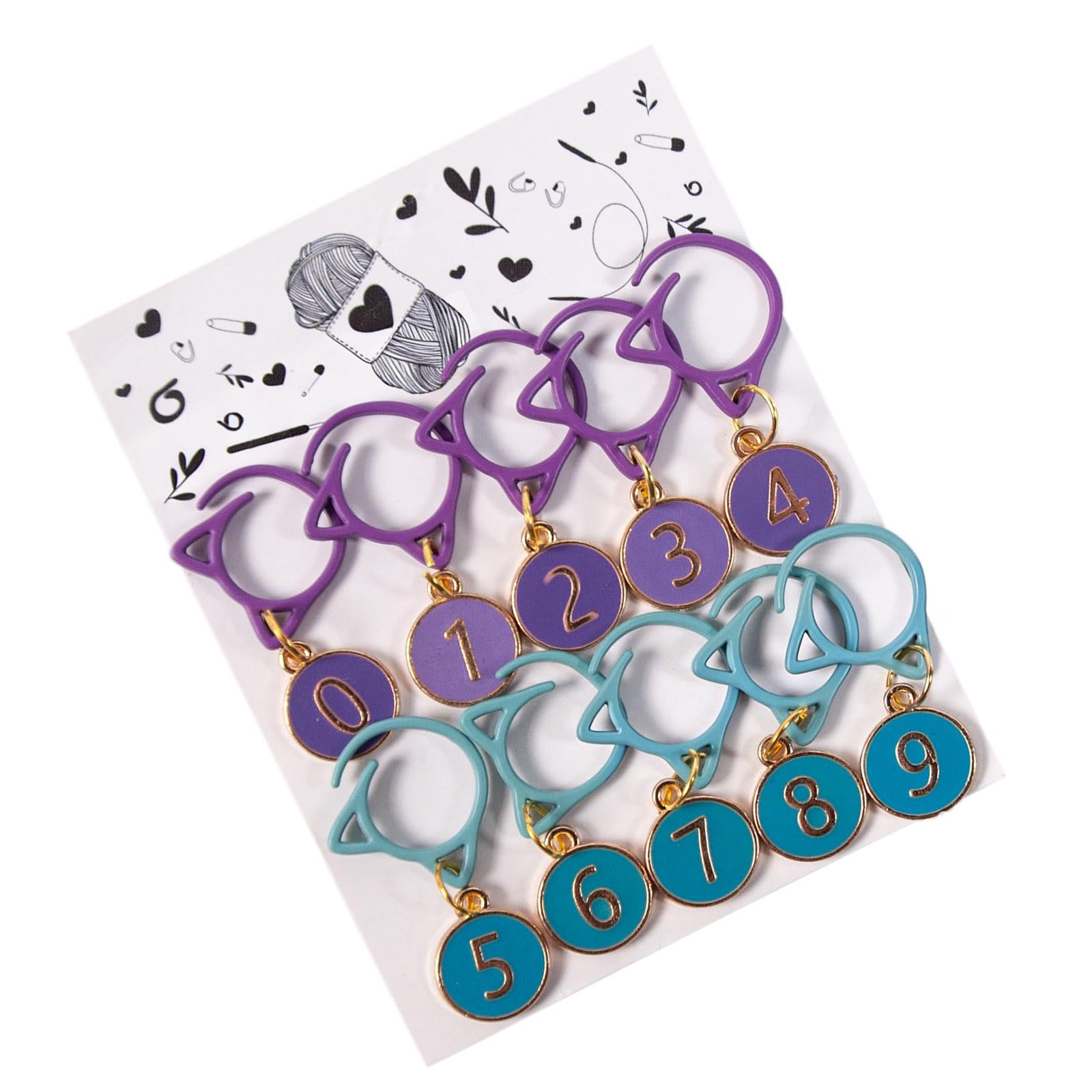 EXQIOUR Of 10 Piece Sewing Needle Thread Markers Smooth Texture Design Ensures Tangleless Use During Flat Round Number Stitching Marker with Lobster Clasp