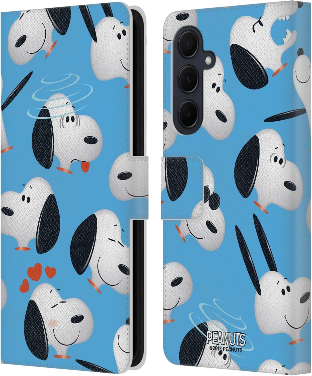 Head Case Designs Officially Licensed Peanuts Snoopy Character Patterns Leather Wallet Case Compatible with Samsung Galaxy A35 5G
