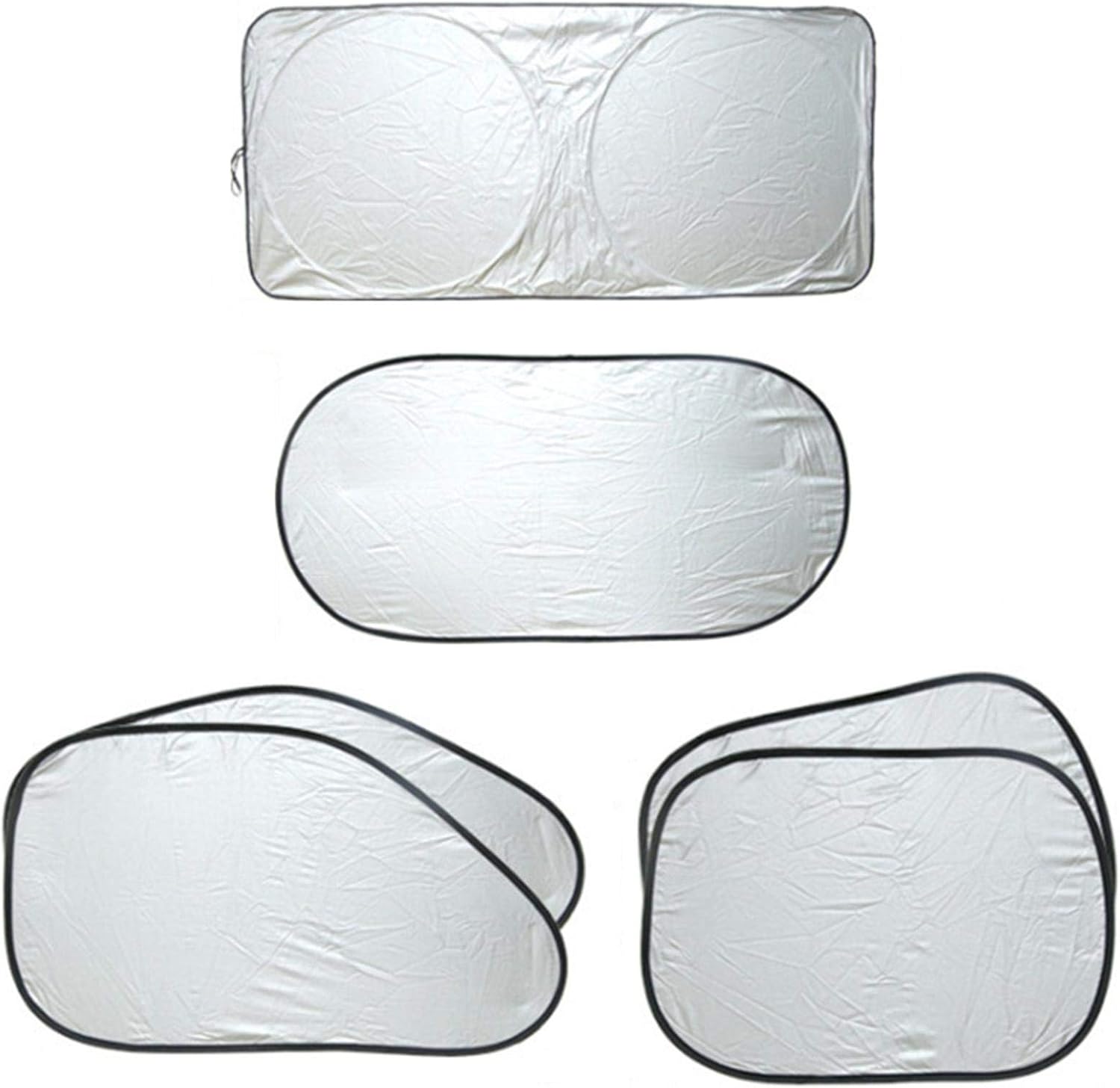 Kentan カーサンバイザーセット 車の窓 安値 日よけ 日焼け止めカバー シルバー 車のフロントガラス 簡単にインストール Realistic 断熱サンブロック