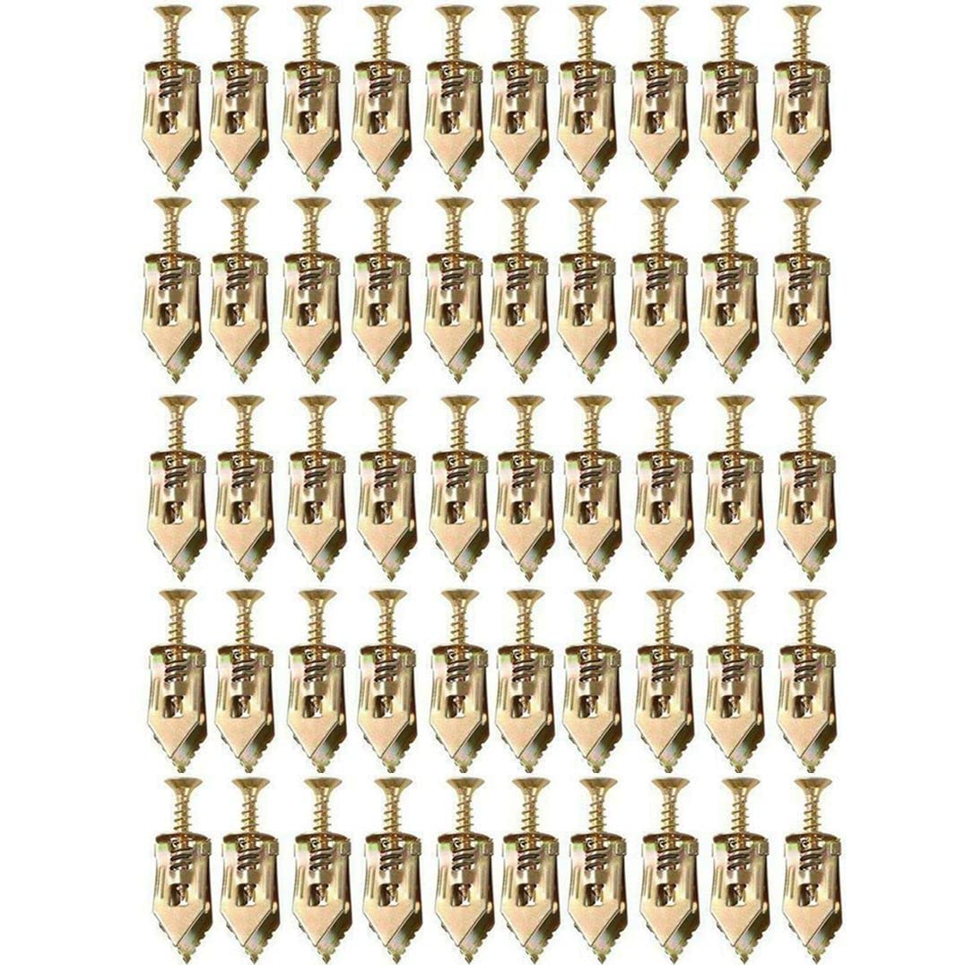 Drilling Fix Screws Kit, Board Fix Kits 12x30mm Portable Wall Fixing Plug Quality for Plasterboard Nail-in Type Home Improvement(12x30mm-100 pcs)