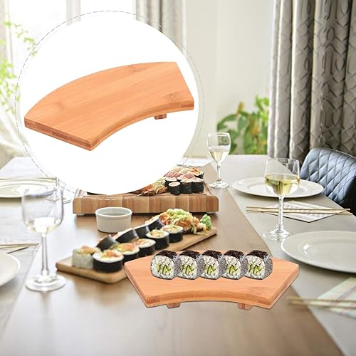 Miniatura 2 de Hemoton Tabla de servir de sushi, bandeja multiusos para aperitivos de sushi, mariscos, diseño ligero, seguro y compacto para fiestas en casa y