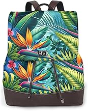 Leather Backpack Purse For Women Island-Style-Floral Fashionable Multi-F...