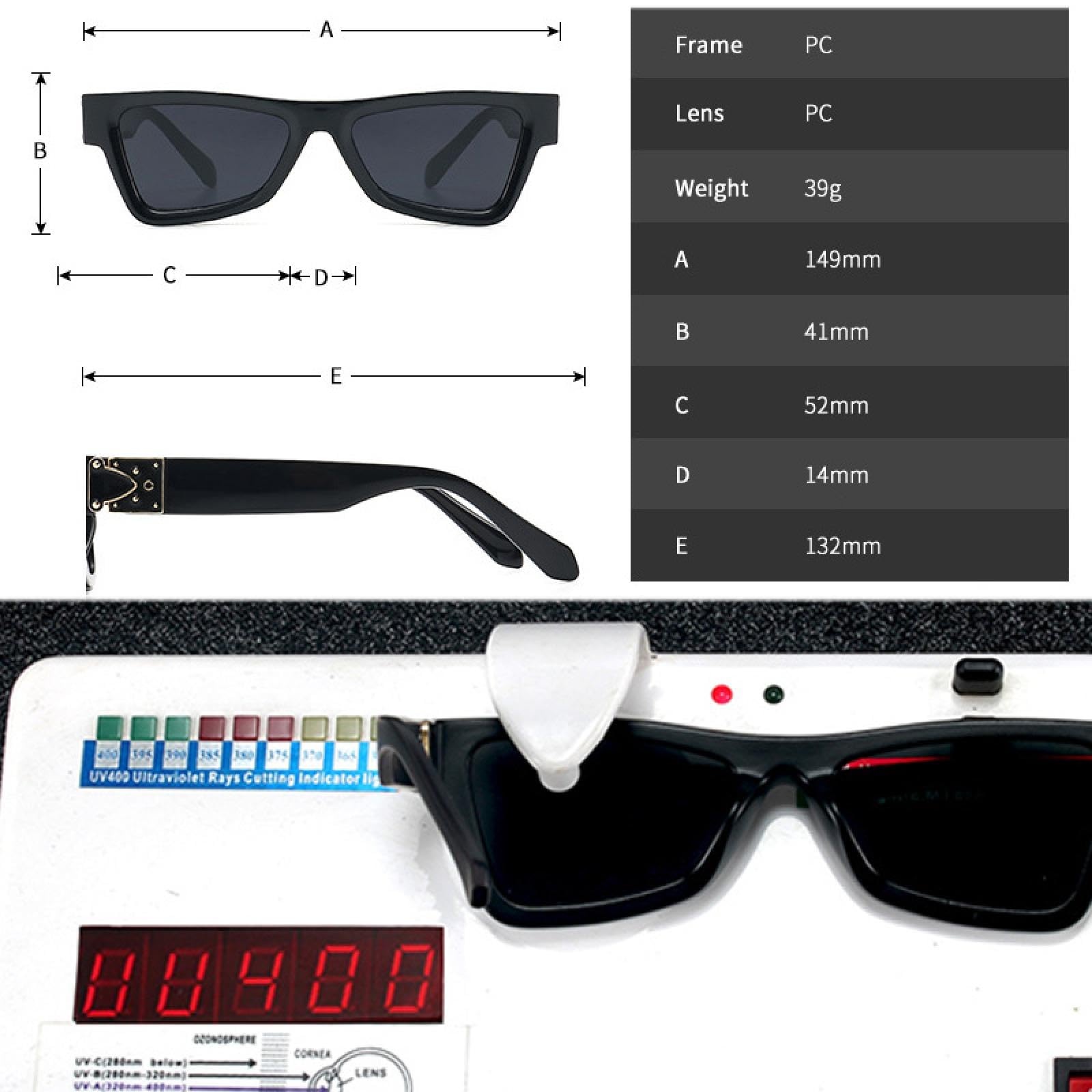 Gafas de sol retro con forma de ojo de gato para mujer, gafas de moda con patrón azul y blanco, gafas vintage para hombre, gafas con protección UV400