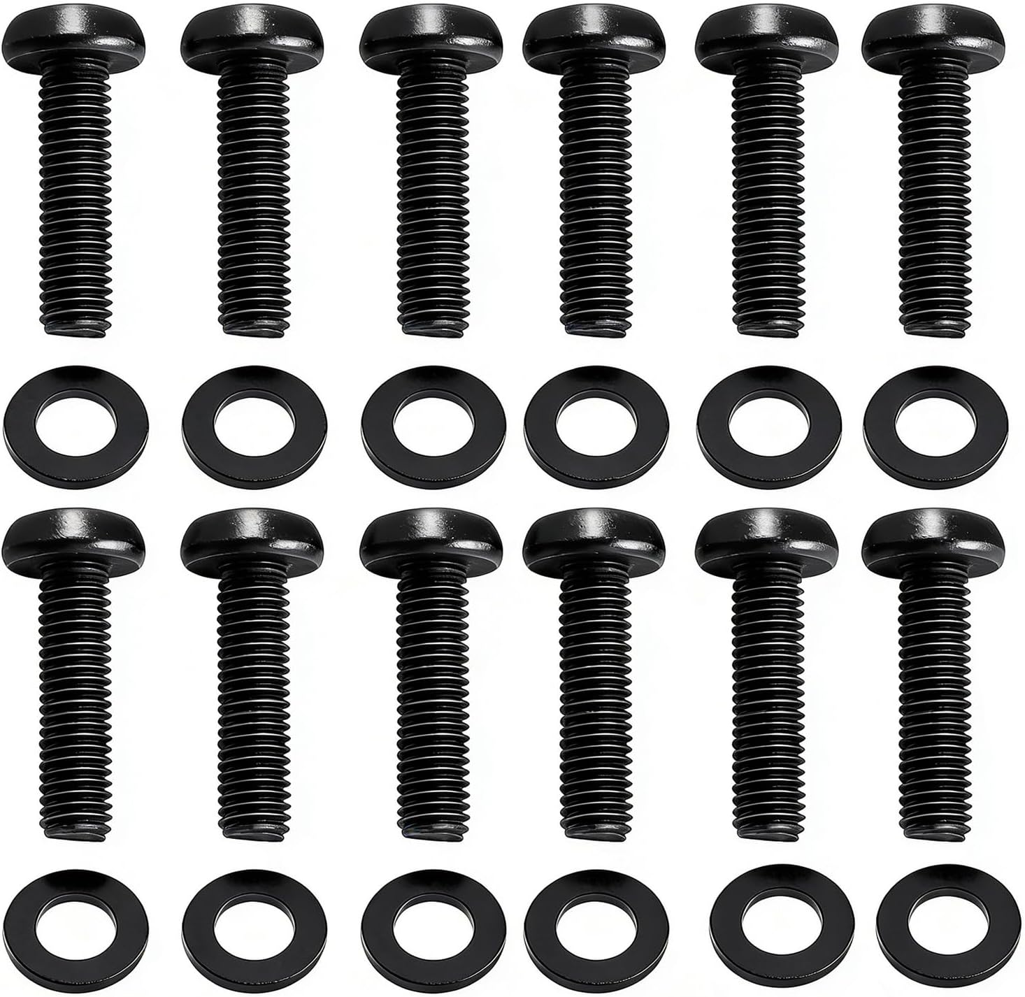 12Pcs 06508517AA WindShield Frame & Hinge Bolts with Washers (M8 x 1.25) Compatible with 2007 2008 2009 2010 2011 2012 2013 2014 2015 2016 2017 Jeep Wrangler JK, Replace 06508953AA