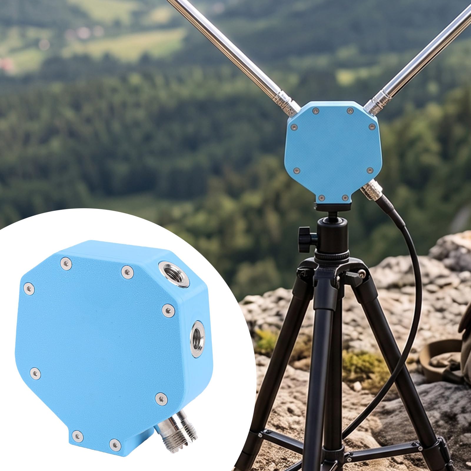 Fafeicy Podstawa Anteny Teleskopowej, Tryb Podwójny w Poziomie Dodatnim V | Adapter 3/8 do wypraw terenowych z przenośnym radiem krótkofalowym. Lekki, kompaktowy 295 g