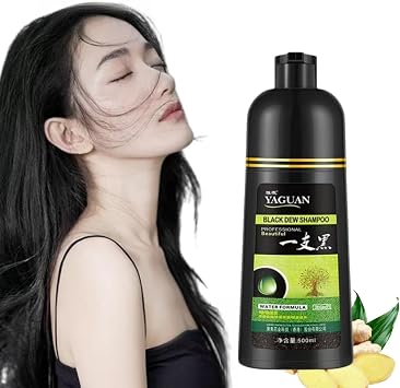 Herbal Shampoo, Yaguan Natural Black Hair Shampoo, Yaguan Black Dew Shampoo, Black Hair Dye Shampoo 3 in 1, Herbal Hair Coloring Shampoo, Instant Black Hair Shampoo Color for Gray Hair Black