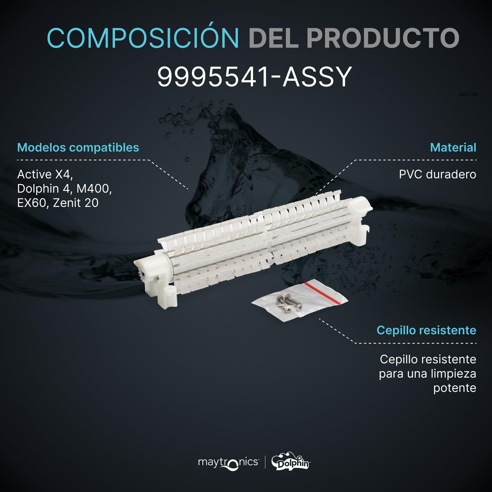 Dolphin Piezas de Recambio Originales - Conjunto Cepillo Activo - Ref. Maytronics: 9995541-ASSY