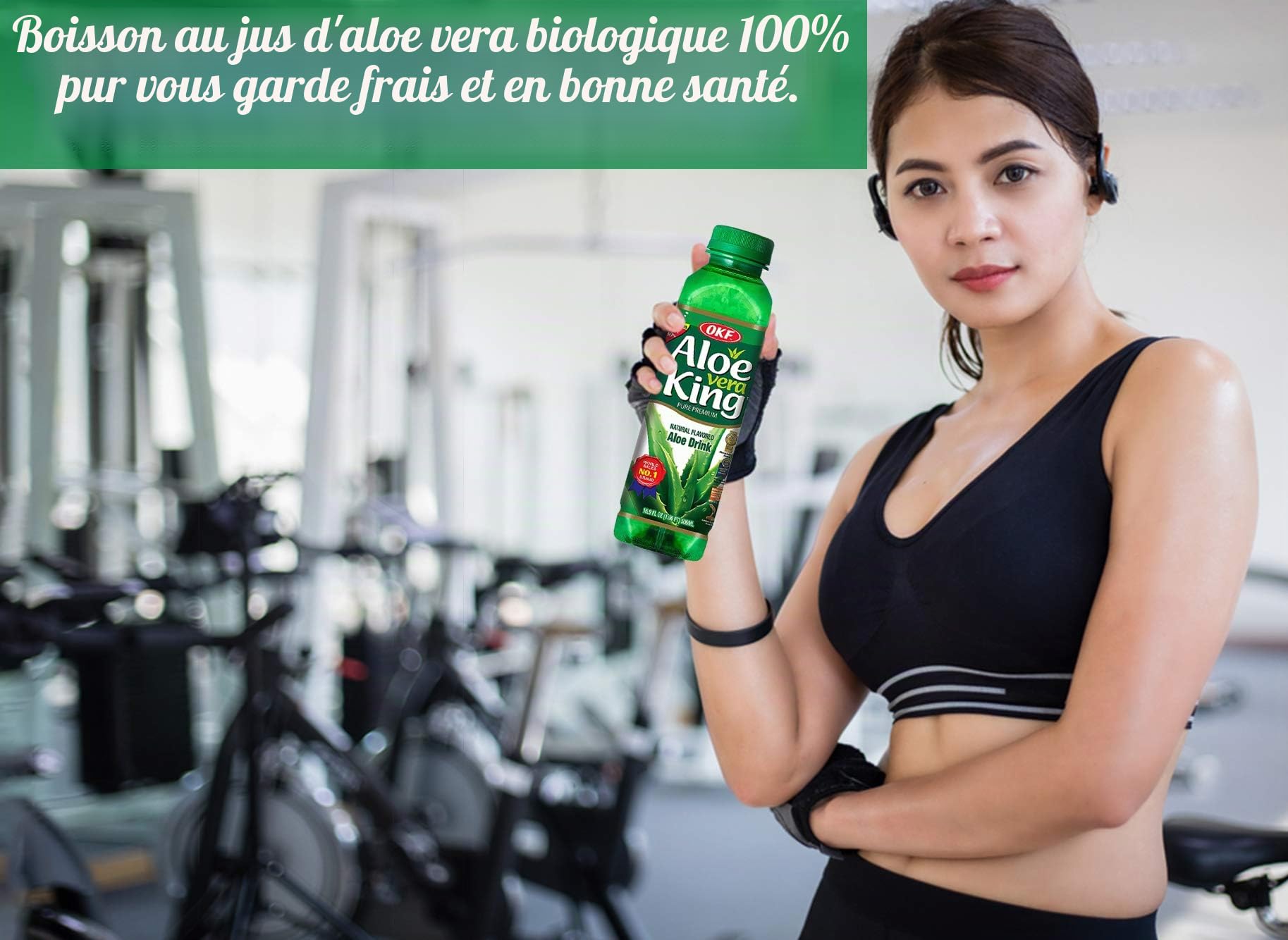 OKF Aloe Vera King Drink, Original, 500 ml (lot de 12)