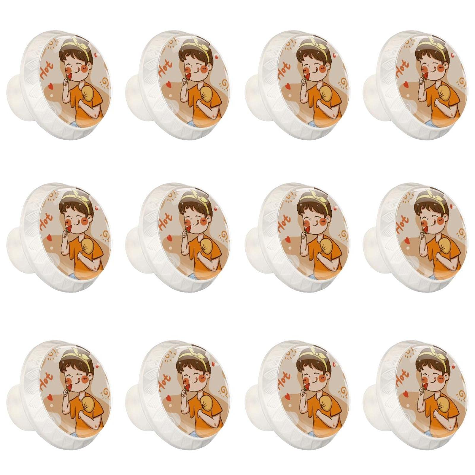 Boutons décoratifs ronds pastèque pour poignée de tiroir et armoire enfant