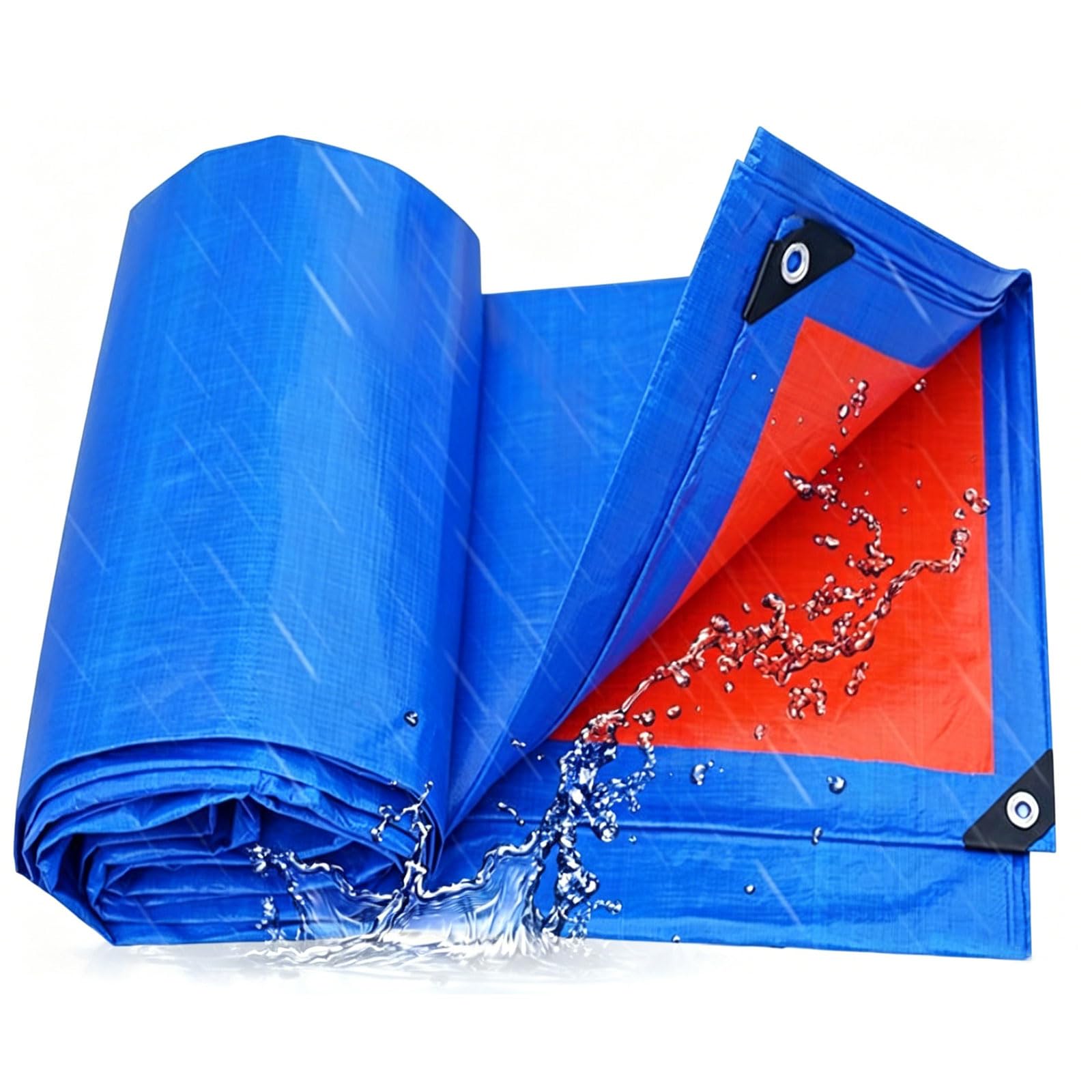 Tarpaulin Waterproof Heavy Duty 420 x 490 cm Heavy Duty, Waterproof, UV Protection Builders Tarps Reinforced Eyelets, Tear Resistant for Garden Furniture Camping Camping, Blue
