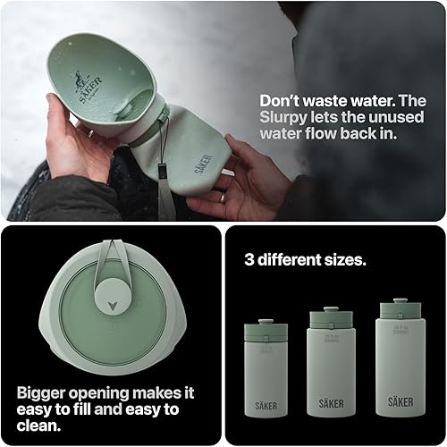 Miniatura 6 de SÄKER Botella de agua portátil para perros, botella de agua plegable para perros, perfecta para caminar, senderismo y al aire libre  Funciona como