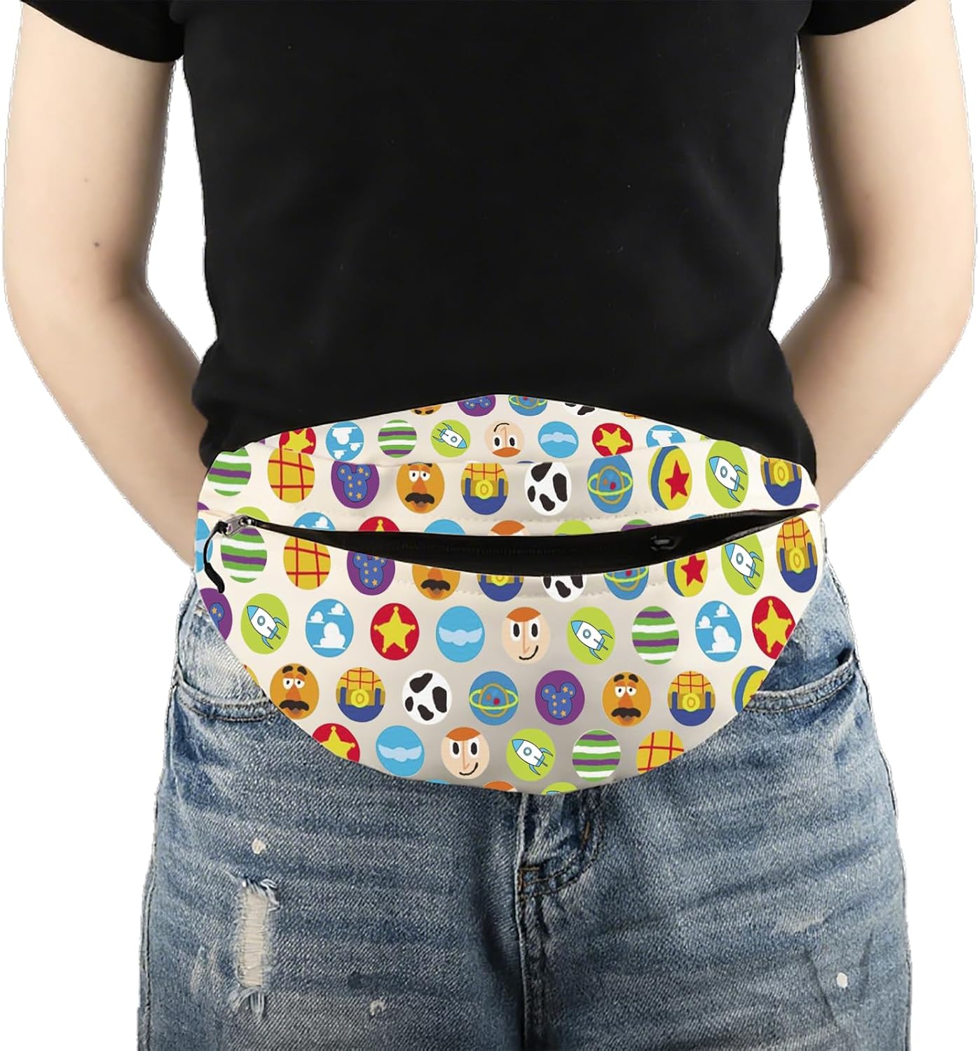 CMNIM Toy Movie Fanny Pack Cartoon Movie Inspired Gift Woody and Buzz Fans Gift Cartoon Characters Merchandise Waist Belt Bag (25625 Toy Movie W) image 5