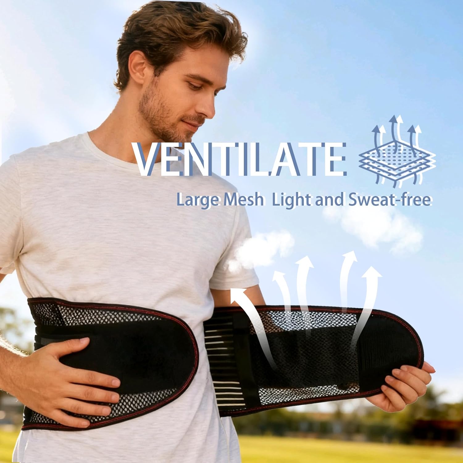 Back Support for Low Back Pain, Waist Support Back Support belt, for Scoliosis and Lumbar Disc Herniation, Thin Mesh Fits the Waist and is Suitable For Men and Women (Gray, XX-Large) - Image 4