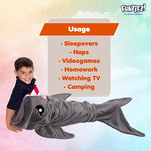 Miniatura 6 de Silver Lilly Manta de cola de animal manta de saco de dormir de animales de felpa para niños tiburón gris Azul / Patchwork, forro polar verde con