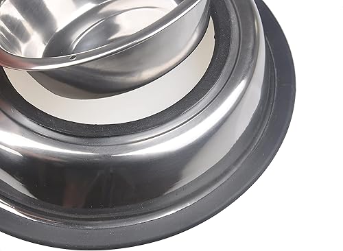 Miniatura 9 de Van Ness Pet - Cuenco grande de acero inoxidable para alimentos y agua para perros, 64 onzas, base ancha sin tirones