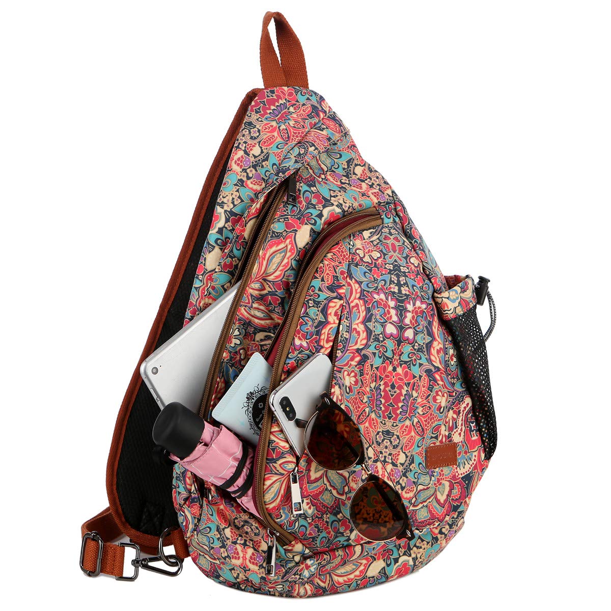 BAOSHA Sac à dos Sling - Sac à bandoulière, poitrine, épaule, pour voyage, randonnée pour femmes XB-04, L, Unique