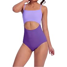 Period Swimwear One Piece Bathing Suit Menstrual Leakproof Color-Blocked Thin Shoulder Strap Swimsuits for Teen Girls