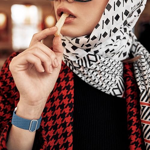 Miniatura 6 de Zspoly Paquete de 8 bandas elásticas compatibles con Fitbit Versa 2VersaVersa LiteVersa SE para mujeres y hombres, correa trenzada de nailon