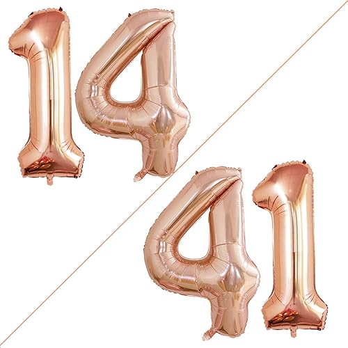 Miniatura 139 de GOER Globos con el número 40 para decoraciones de fiesta de cumpleaños número 40, globos de helio de aluminio jumbo de 42 pulgadas para 40