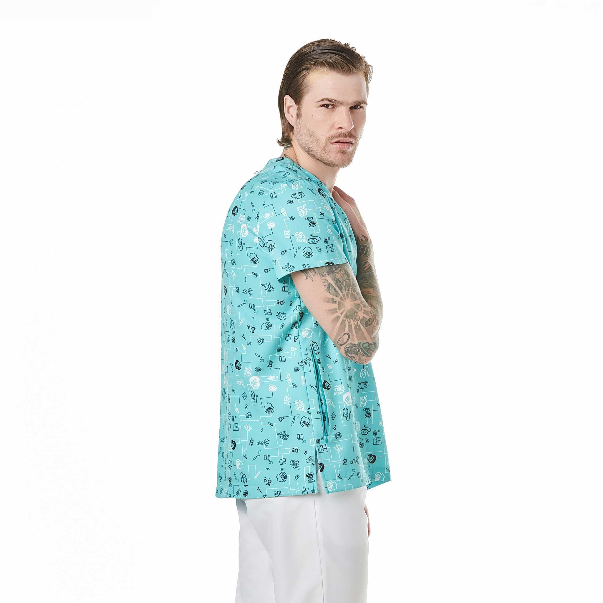Kasack Sanitär Crasset Herren Scotland Connection Strapazierfähige Jacke Sanitäruniform Arbeitskleidung Medizinischer Doktor Tierarzt Fantasie