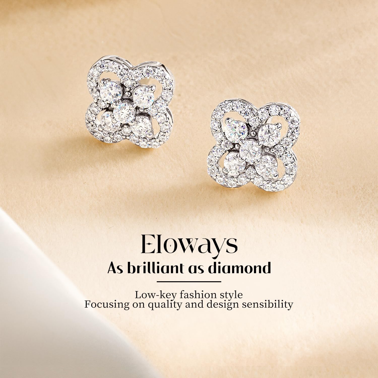 Moissanite Four-Leaf Clover Stud Earrings in S925 Sterling Silver, D Color VVS1, Valentines Anniversary Birthday Mother‘s Day Gift for Women - Image 2