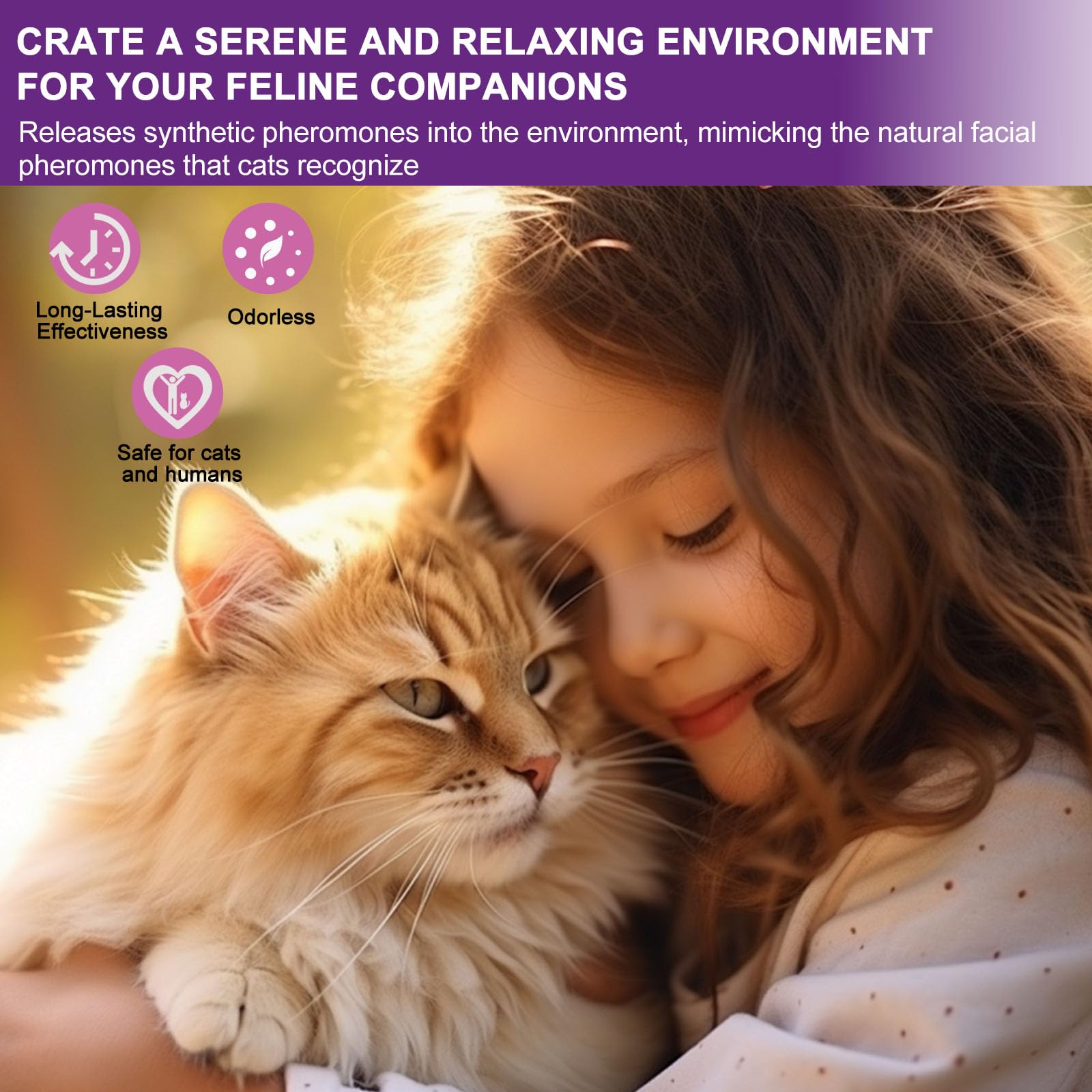Diffuseur de Phéromones Apaisantes pour Chats + Recharge 3X48 ML - Aide à Réduire Les Confilts et Tensions Entre Chats Vivant sous Le même Toit