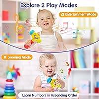 Vista 4 de HOLA Juguetes para regalo de cumpleaños de niño de 1 año, juguete de martillo para bebés de 12 a 18 meses, juguetes musicales para niños pequeños