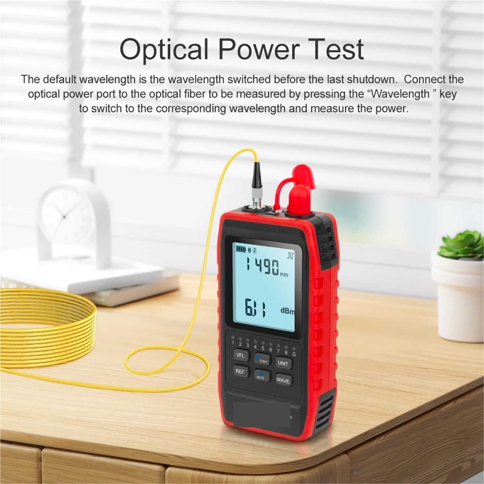 NF-908L Mini medidor de potencia fibra óptica con pantalla LCD, comprobador, cable red, localizador visual fallos Respuesta rápida