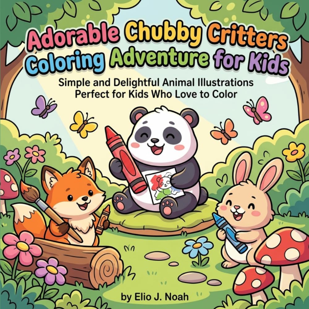 Adorable Chubby Critters Coloring Adventure for Kids: 30 Simple and Delightful Animal Illustrations Perfect for Kids Who Love to Color