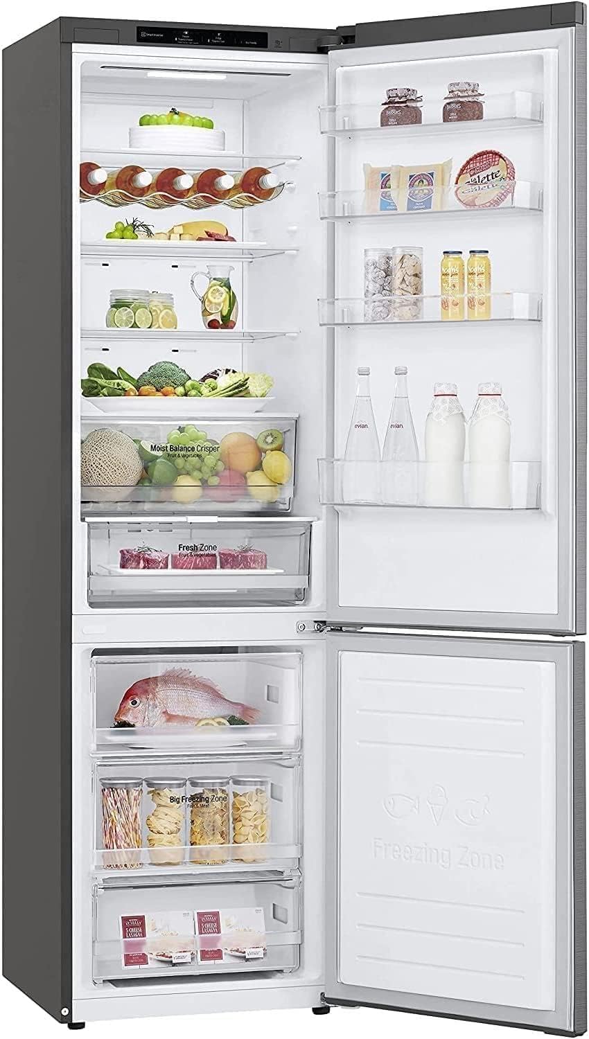 LG GBB62PZGGN Frigorifero Combinato Total No Frost con Congelatore, 384 L, 35 dB, Compressore Smart Inverter, Linear Cooling, Door Cooling, Fresh Converter - Frigo con Freezer e Display LED Interno