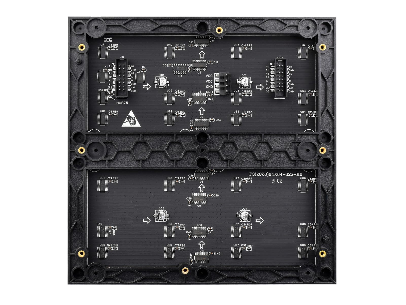 Pannello a Matrice LED RGB 64×64 pixel, 3mm Pitch, 4096 Individuali LED RGB Display a Colori Supporto Arduino, Raspberry Pi, Luminosità Regolabile