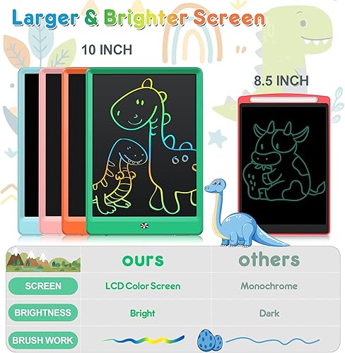 Miniatura 3 de FLUESTON Tableta de escritura LCD para niños tablero de dibujo de 10 pulgadas regalos para niños tablero de dibujo de dinosaurio para niños regalo