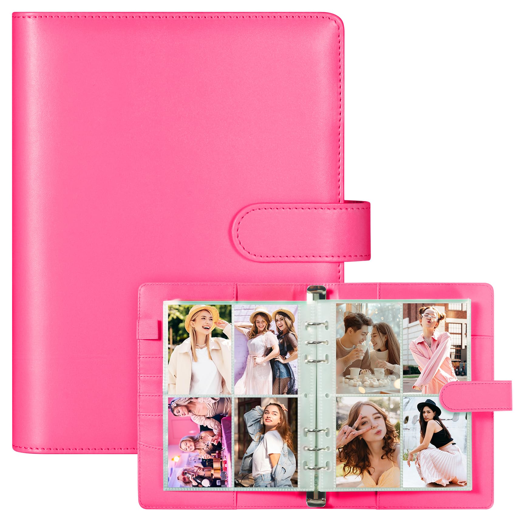 A5 Photocard Album with 30 Pack 4-Pocket Pages, 6 Ring Binder Album with 240 Card Slots
