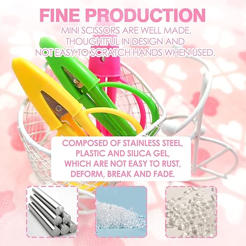 Miniatura 3 de Juego de 3 mini tijeras  Tijeras pequeñas de viaje con tapa, tijeras portátiles para costura, manualidades e hilo, colores surtidos