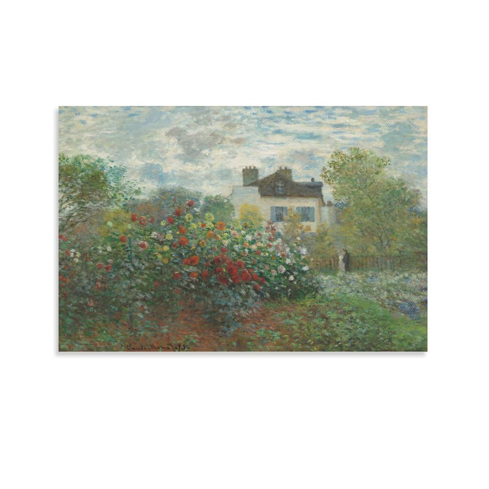 Amazon.co.jp: 世界の名画 モネ ダリアの咲く庭 ポスター